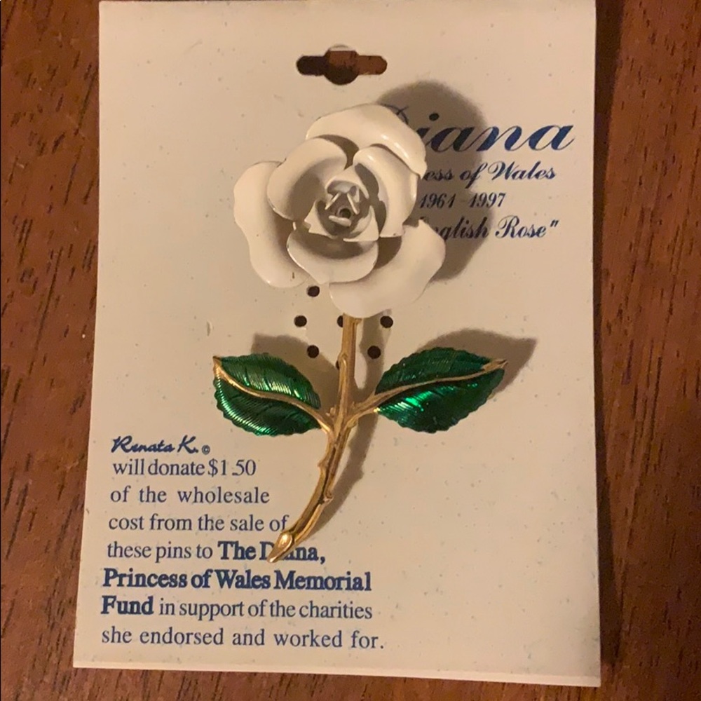 Diana Princess of Wale Vintage English Rose Pin